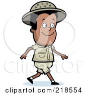 Poster, Art Print Of Black Safari Boy Walking