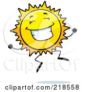 Poster, Art Print Of Happy Sun Character Jumping