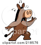 Poster, Art Print Of Donkey Singing And Lunging Forward