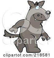 Royalty Free RF Clipart Illustration Of A Wolf Walking Upright