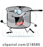 Royalty Free RF Clipart Illustration Of A Happy Pot Character Running