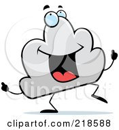Royalty Free RF Clipart Illustration Of A Happy Cloud Character Dancing by Cory Thoman