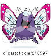 Poster, Art Print Of Purple Butterfly Running