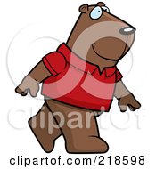 Poster, Art Print Of Groundhog Wearing A Red Shirt And Walking Upright
