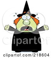 Poster, Art Print Of Plump Green Witch Freaking Out