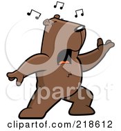 Poster, Art Print Of Groundhog Singing And Lunging Forward