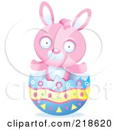 Poster, Art Print Of Pink Rabbit In A Broken Easter Egg Shell