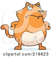 Royalty Free RF Clipart Illustration Of A Mad Orange Cat With His Hands On His Hips