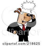 Poster, Art Print Of Business Dog Using A Cell Phone