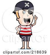 Royalty Free RF Clipart Illustration Of A Blond Male Pirate With An Idea