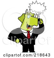 Poster, Art Print Of Business Triceratops Using A Cell Phone