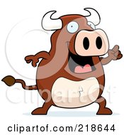 Royalty Free RF Clipart Illustration Of A Happy Bull With An Idea