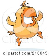 Royalty Free RF Clipart Illustration Of A Happy Jumping Chicken