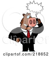 Poster, Art Print Of Business Boar Using A Cell Phone