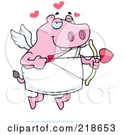 Poster, Art Print Of Pink Cupid Hippo