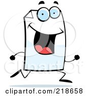 Royalty Free RF Clipart Illustration Of A Happy Paper Character Running