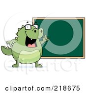Royalty Free RF Clipart Illustration Of A Happy Lizard Teaching