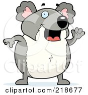 Royalty Free RF Clipart Illustration Of A Happy Koala Waving by Cory Thoman