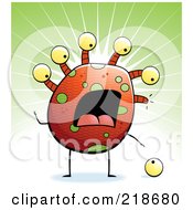 Royalty Free RF Clipart Illustration Of A Red Eyeball Monster Dropping An Eye by Cory Thoman
