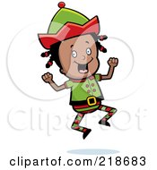 Poster, Art Print Of Black Christmas Elf Girl Jumping