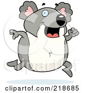 Royalty Free RF Clipart Illustration Of A Happy Koala Running