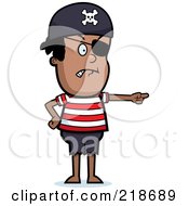 Royalty Free RF Clipart Illustration Of A Black Male Pirate Pointing