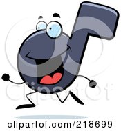Royalty Free RF Clipart Illustration Of A Music Note Running by Cory Thoman