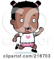 Royalty Free RF Clipart Illustration Of A Happy Black Girl Running