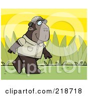 Poster, Art Print Of Jungle Ape Walking In A Uniform