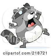 Poster, Art Print Of Plump Raccoon Doing A Happy Dance