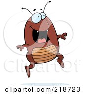 Royalty Free RF Clipart Illustration Of A Happy Flea Jumping
