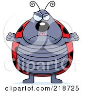 Royalty Free RF Clipart Illustration Of A Plump Ladybug Waving Her Fists In Anger
