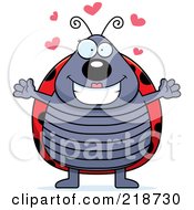 Royalty Free RF Clipart Illustration Of A Plump Ladybug Waiting For A Hug