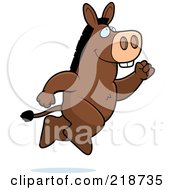 Royalty Free RF Clipart Illustration Of A Big Donkey Leaping