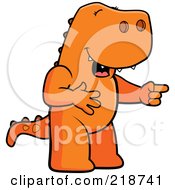 Poster, Art Print Of Orange T Rex Laughing And Pointing
