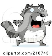 Royalty Free RF Clipart Illustration Of A Plump Raccoon Walking