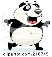 Royalty Free RF Clipart Illustration Of A Happy Panda Walking