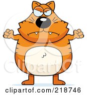 Poster, Art Print Of Plump Orange Cat Waving His Fists