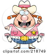 Poster, Art Print Of Plump Cowgirl With An Idea
