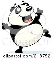 Royalty Free RF Clipart Illustration Of A Happy Panda Dancing