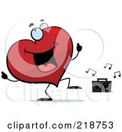 Royalty Free RF Clipart Illustration Of A Happy Heart Character Dancing
