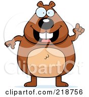 Royalty Free RF Clipart Illustration Of A Plump Beaver With An Idea