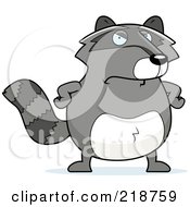 Poster, Art Print Of Plump Raccoon Standing With His Hands On His Hips