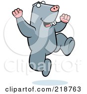 Royalty Free RF Clipart Illustration Of A Happy Mole Jumping