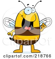 Royalty Free RF Clipart Illustration Of A Smart Bee With An Idea