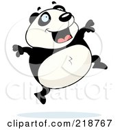 Royalty Free RF Clipart Illustration Of A Happy Panda Jumping