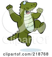 Poster, Art Print Of Happy Alligator Jumping