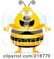 Royalty Free RF Clipart Illustration Of A Plump Black And White Bee