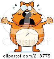 Poster, Art Print Of Plump Orange Cat Stressing