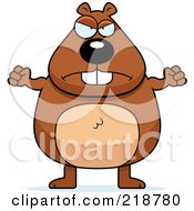 Royalty Free RF Clipart Illustration Of A Plump Beaver Waving His Fists